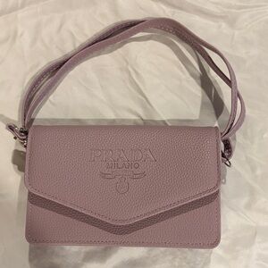 Mauve Leather Crossbody Bag